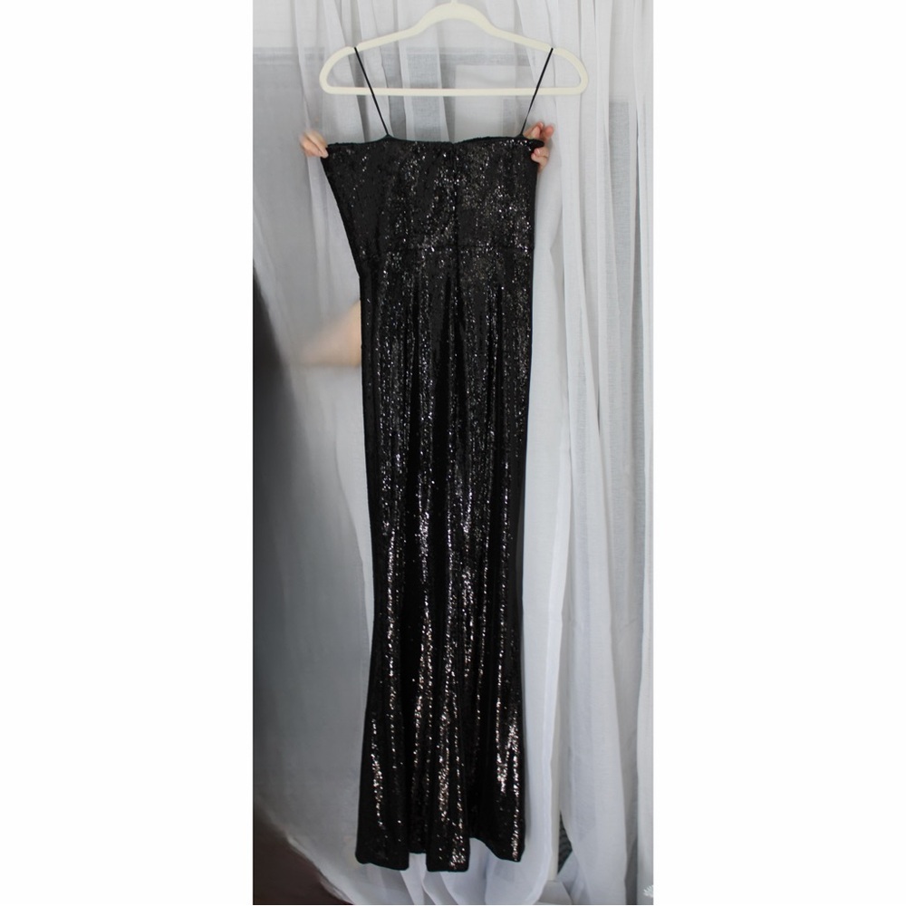 Dress the Population Elegant Black Strapless Sequin Dress – Size S - Picture 3 of 6